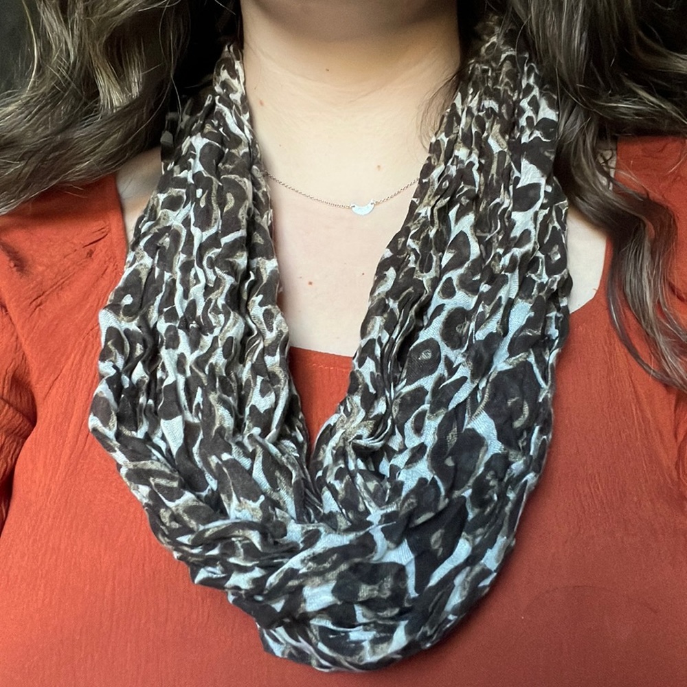 Leopard print infinity scarf